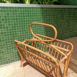 Porte revues rotin