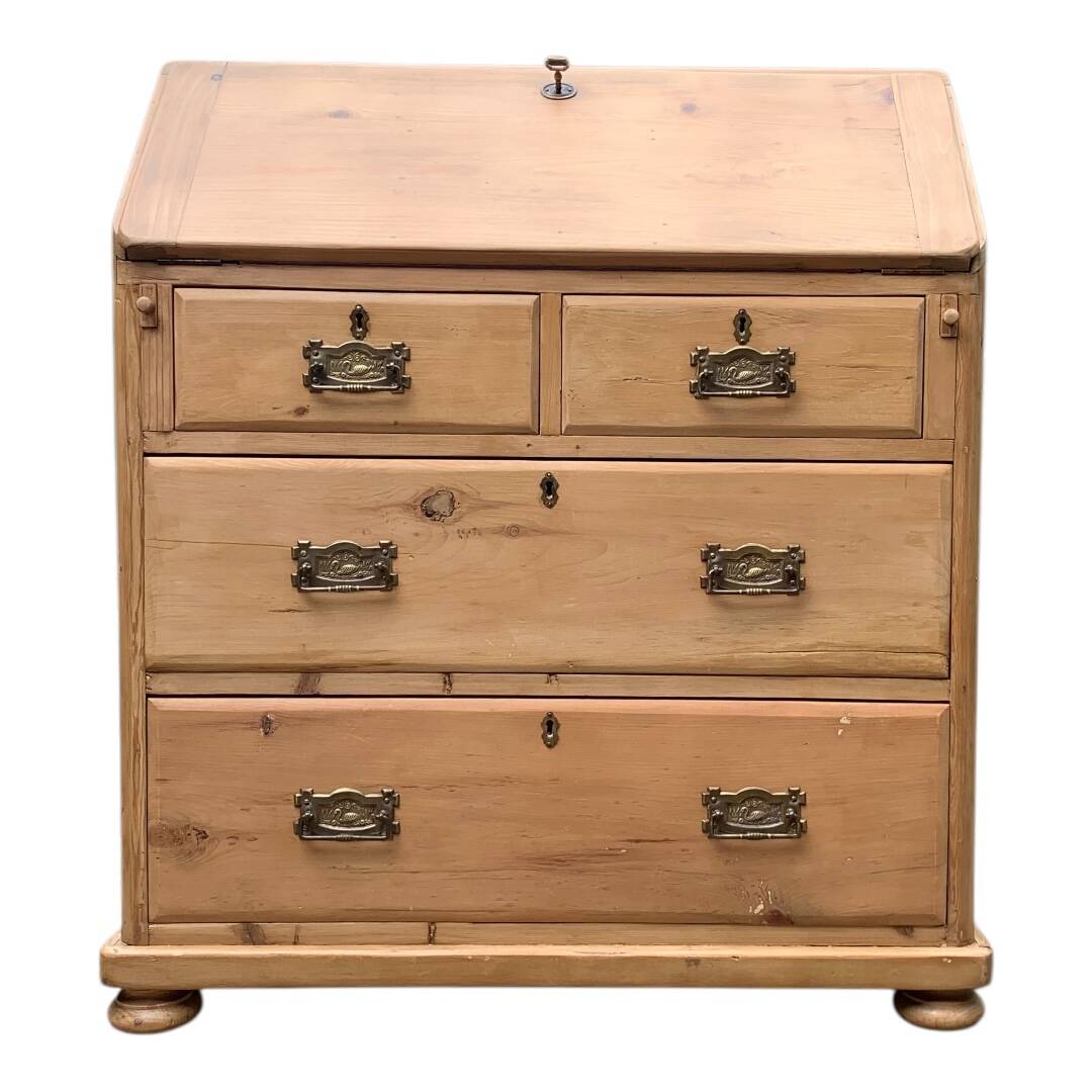 Commode, English slant-front desk, 19th century.
