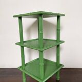 Table with 3 wood and bamboo trays