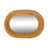 Mirror with thick wicker frame, 54x38 cm.
