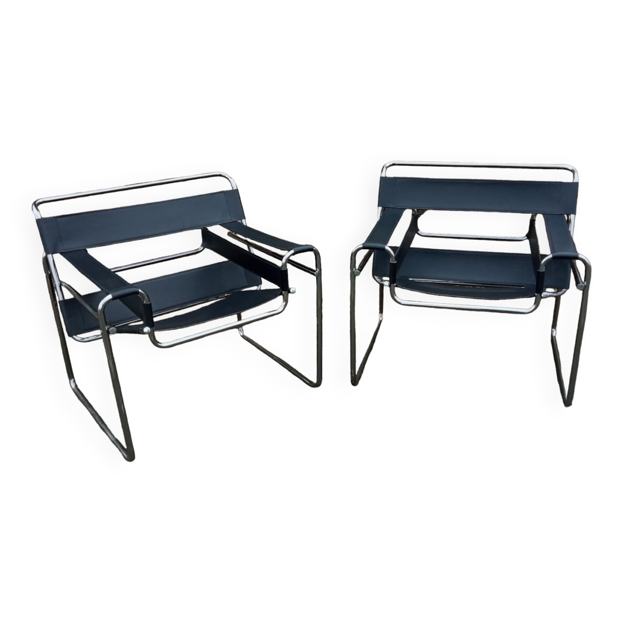 Pair of Wassily armchairs by Marcel Breuer
