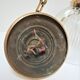 Suspension verre Holophane et laiton doré patiné vintage