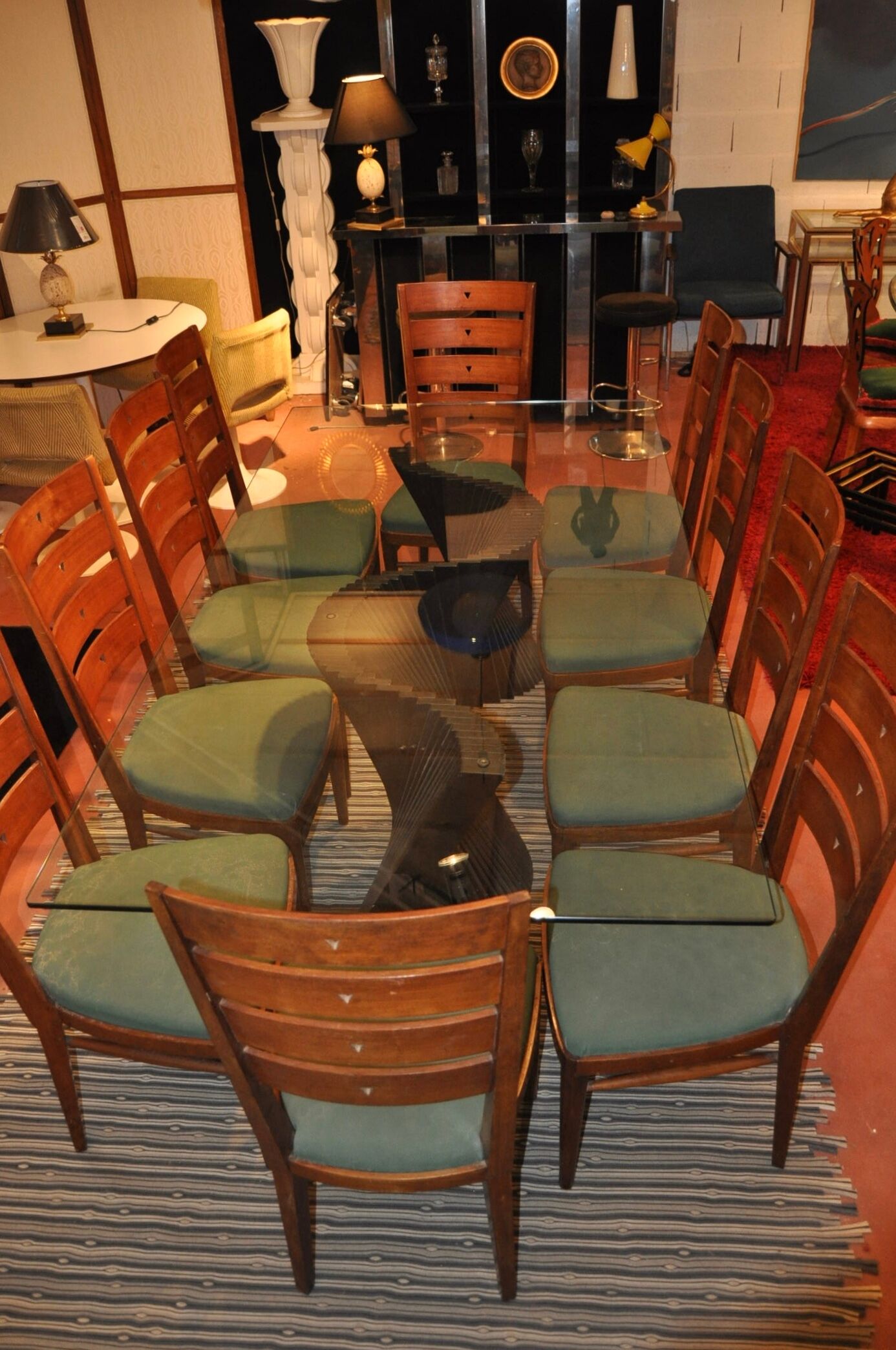 Series of 10 rosewood chairs