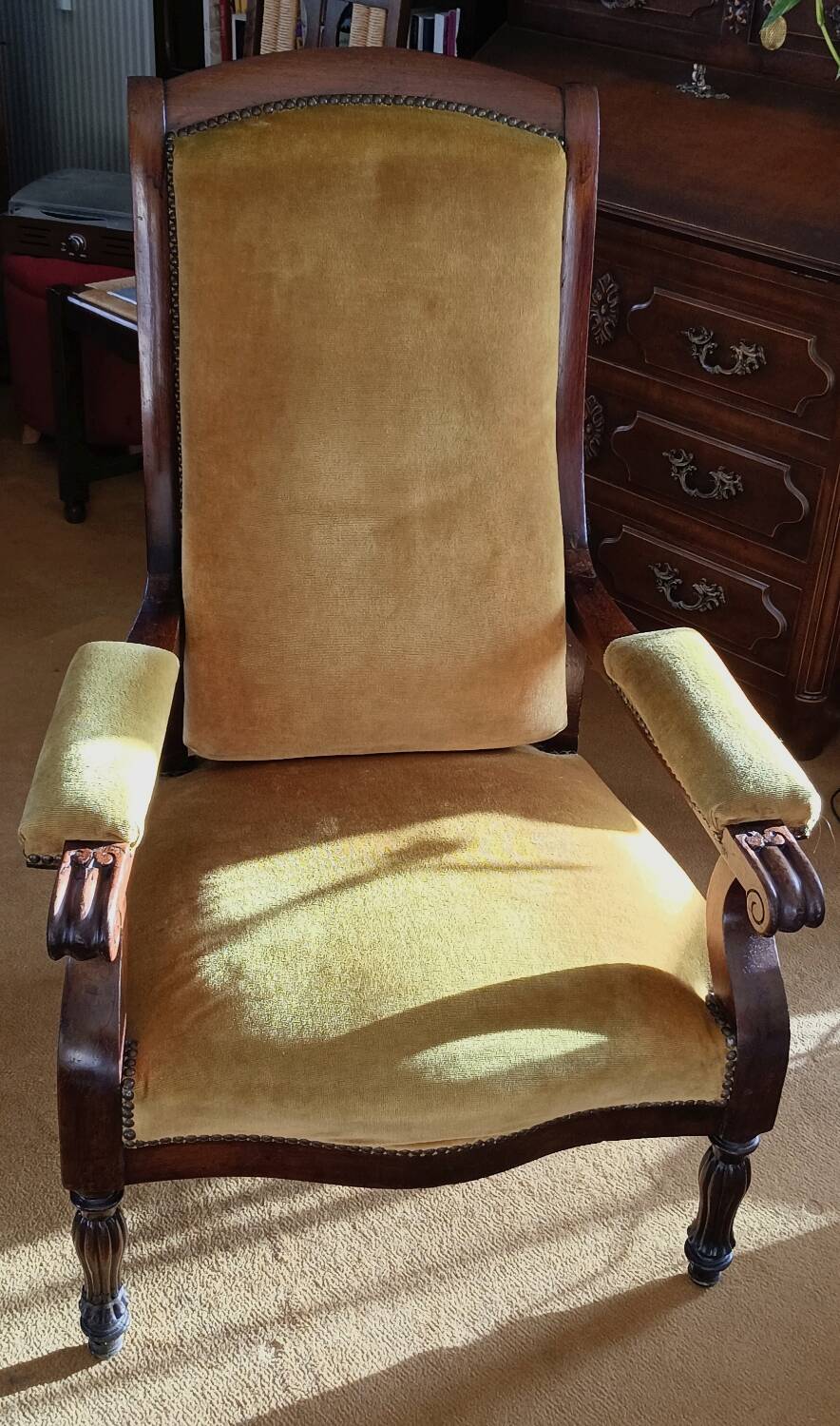 Ochre Voltaire armchair