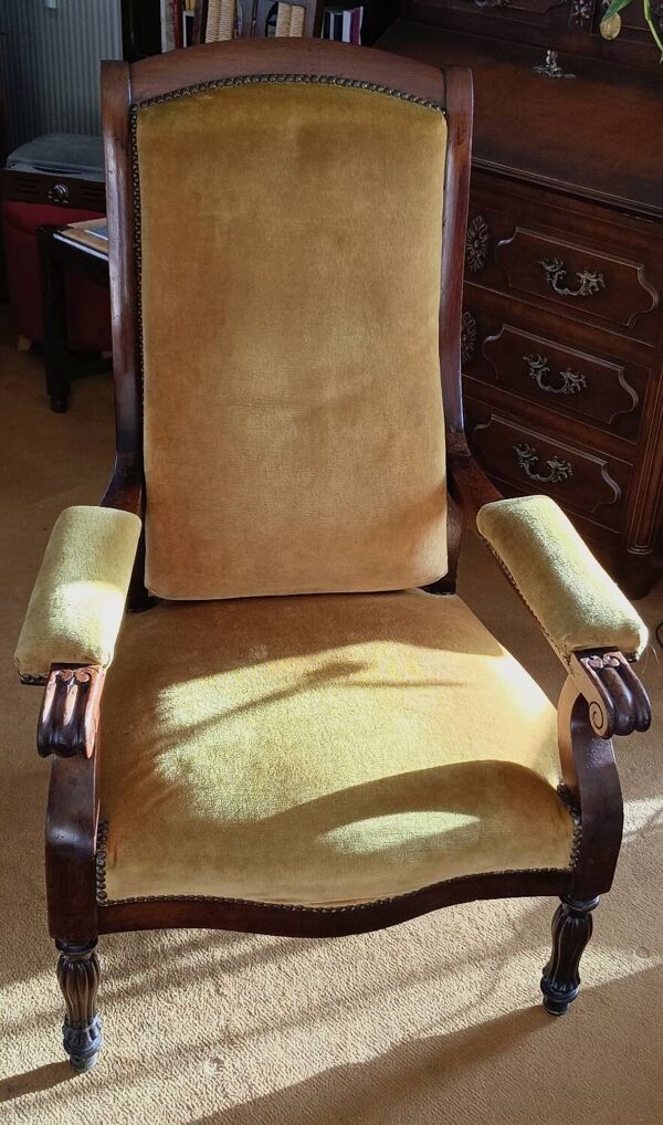 Fauteuil Voltaire ocre