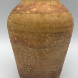 Artistic Vase in Ceramic ACOLAY style Brutalist, vintage, signed Hubert GUY