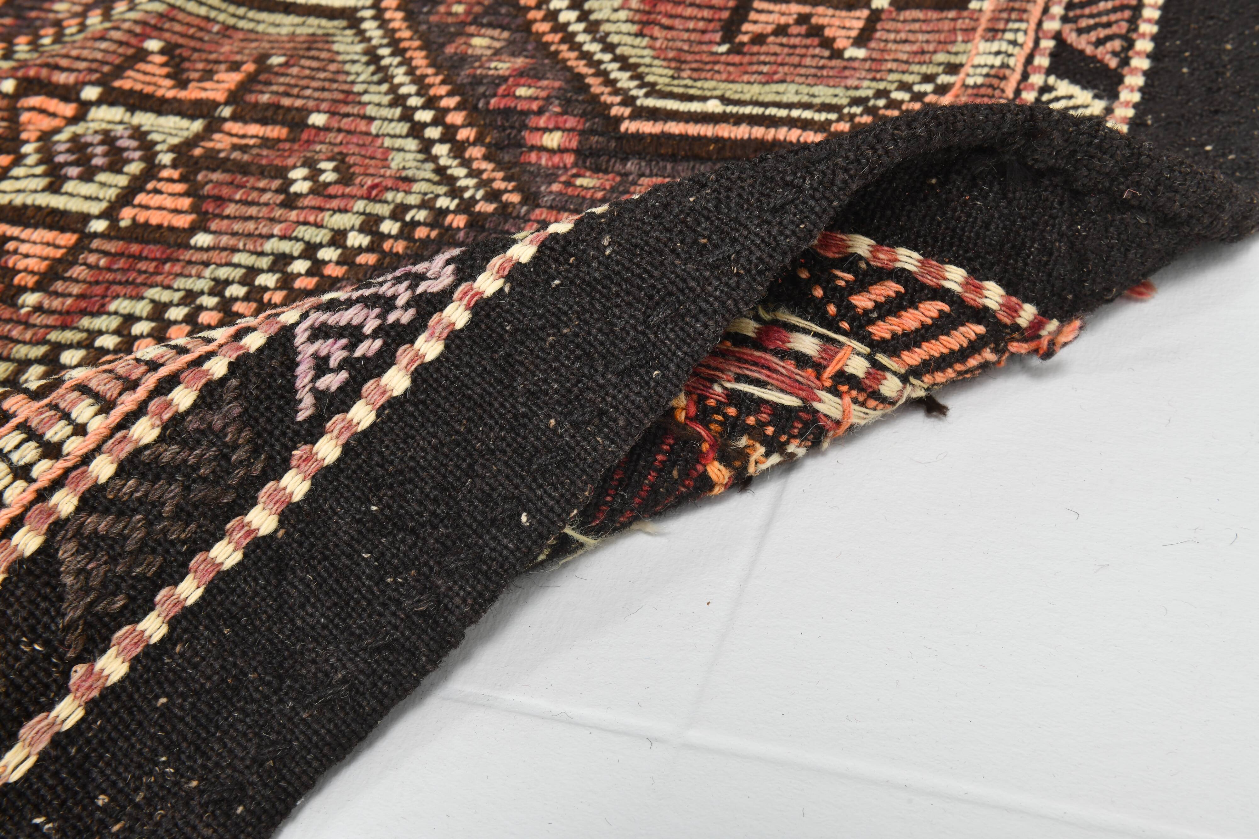 Red & Burgundy Handmade Antique Kilim Rug, 218x320Cm