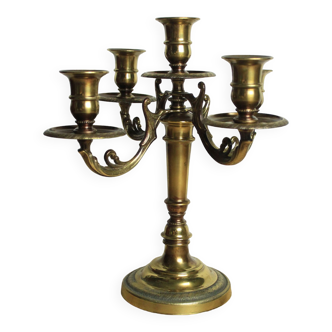 Vintage gold 5-arm candle holder