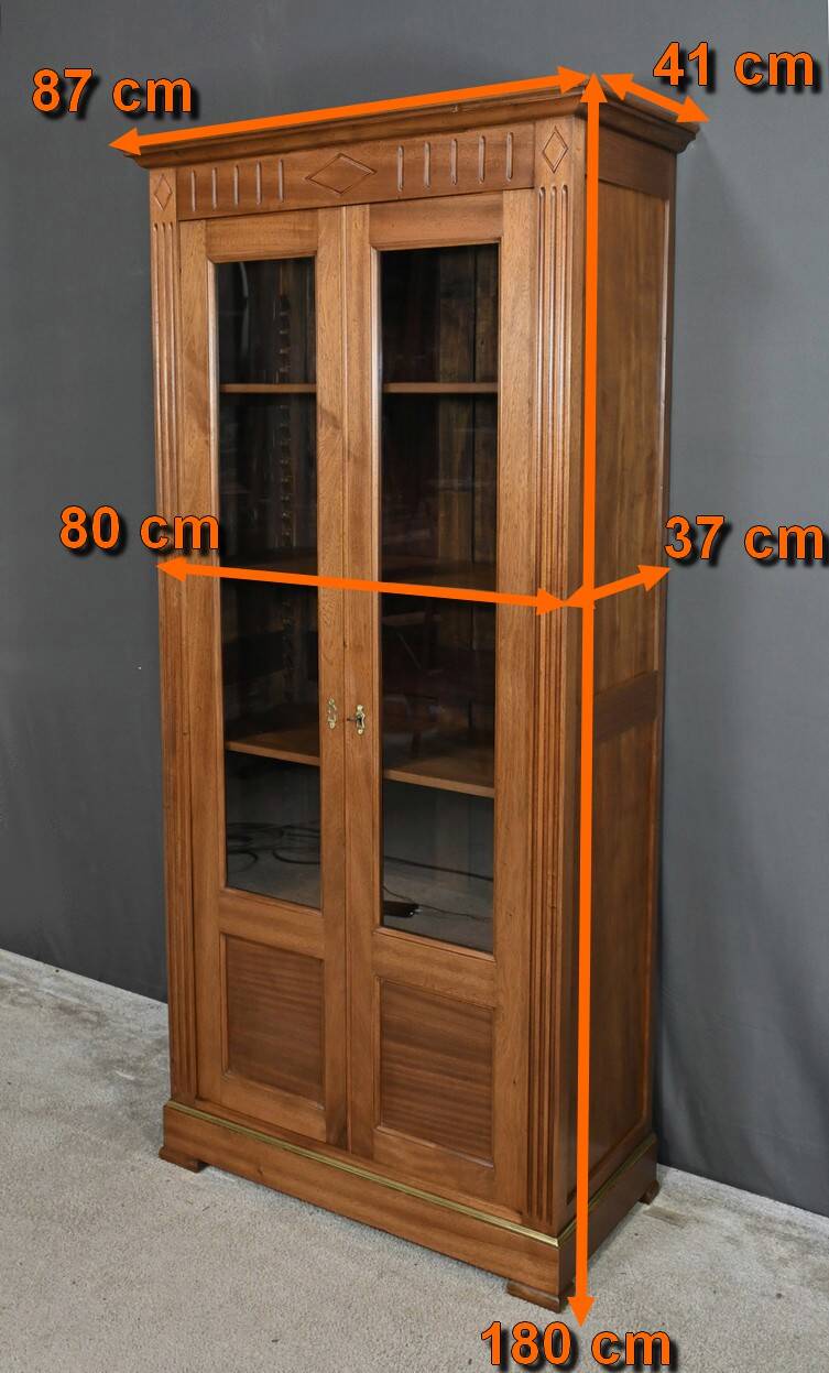 Small Glass-fronted Mahogany Bookcase, Louis XVI style – 1930