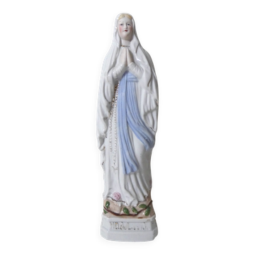 Old Virgin Mary statue in biscuit 25.5 cm