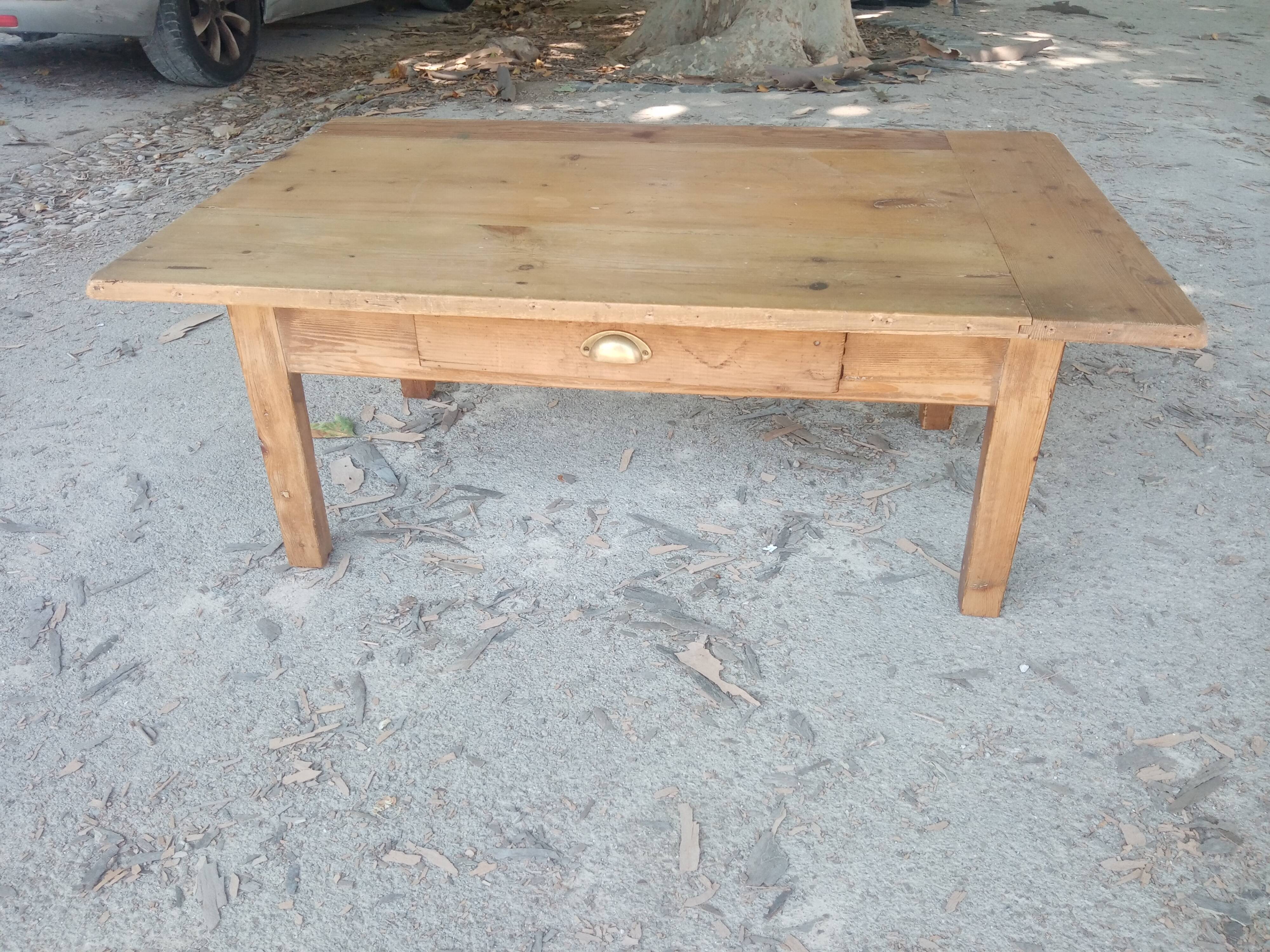 Rustic wooden coffee table