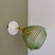 Vintage art deco tulip wall lamp in green and gold glass