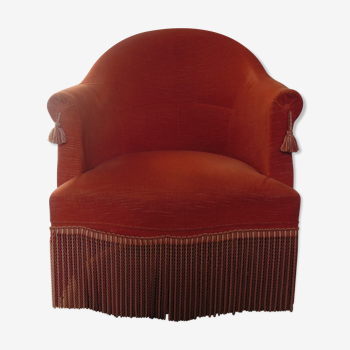 Velvet toad armchair