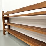 70s modernist shelf in solid elm