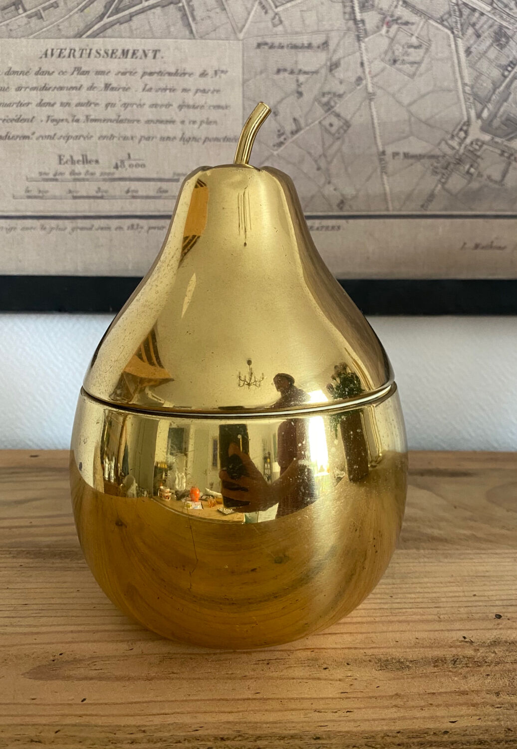 Vintage golden ice cube pear