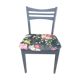 Blue Velvet Chair wooden flowers vintage effects!
