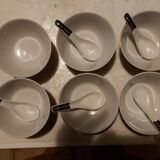 Set of oriental bowls and spoons