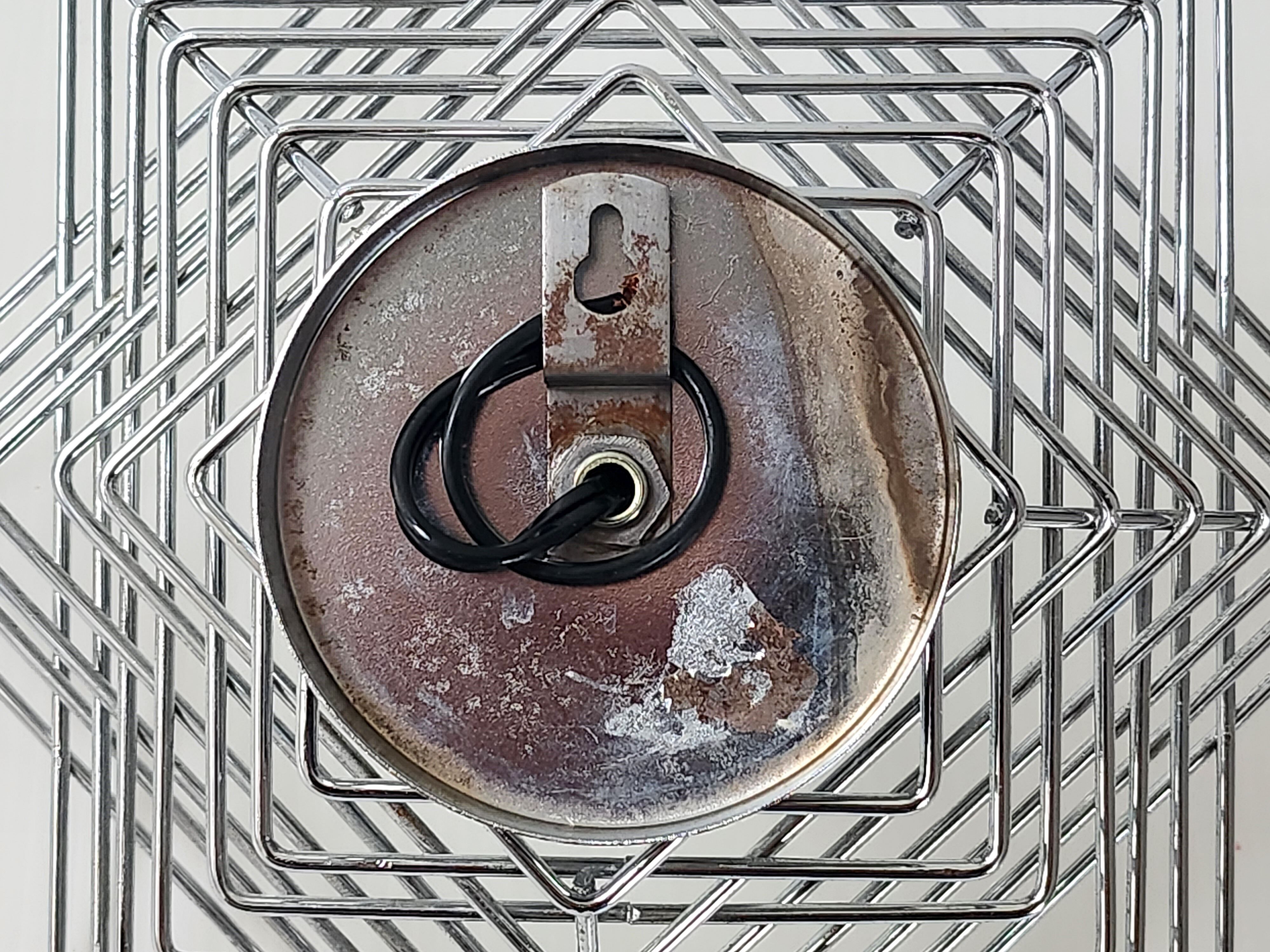 Vintage wall lamp 1970 space age chrome