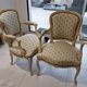 Paire de fauteuil laqué de style Louis XV