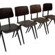 Lot de 4 chaises d’école vintage Galvanitas S16 Pays-Bas