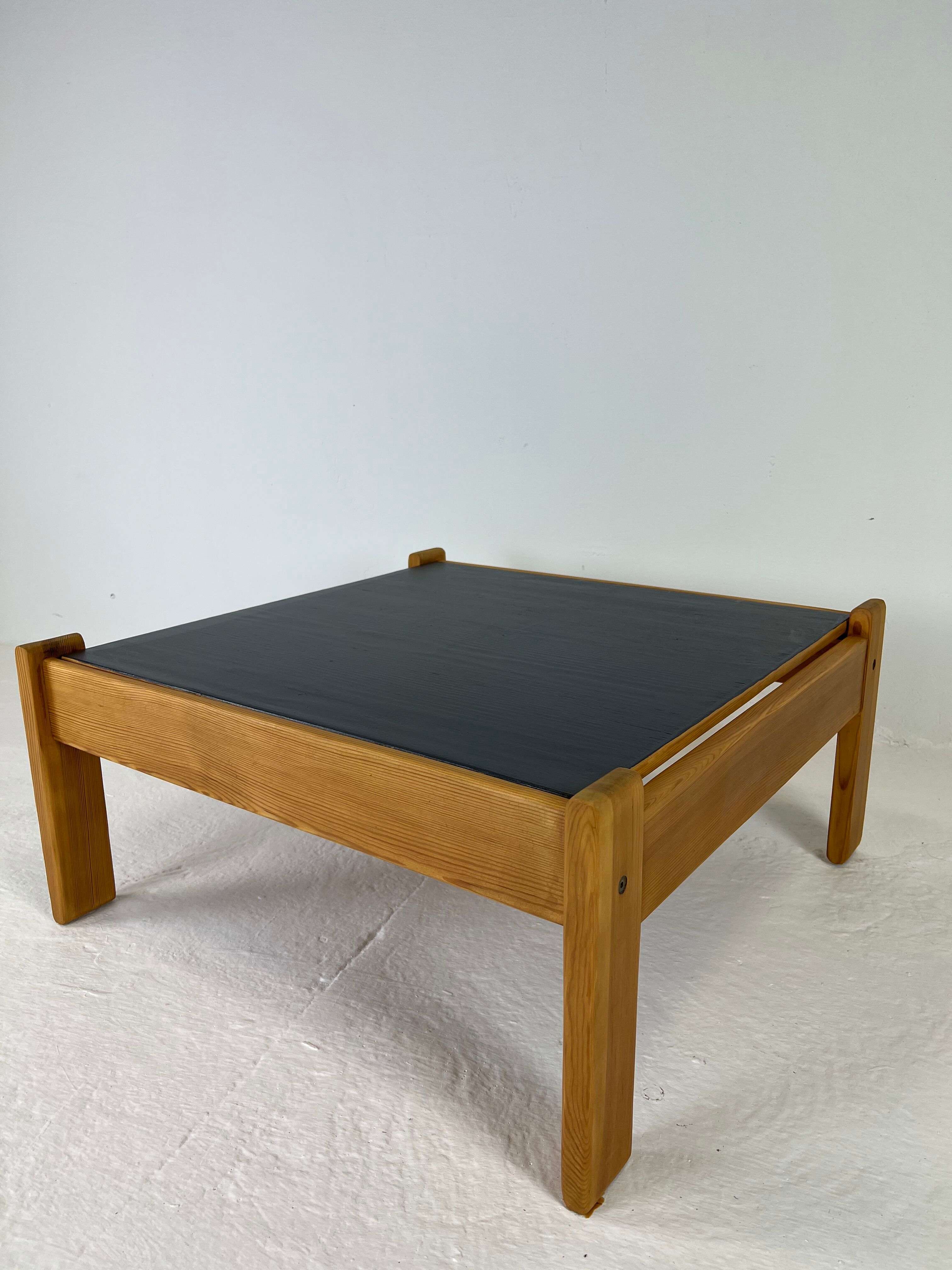 Modernist two-sided beech coffee table, 70s