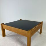 Modernist two-sided beech coffee table, 70s
