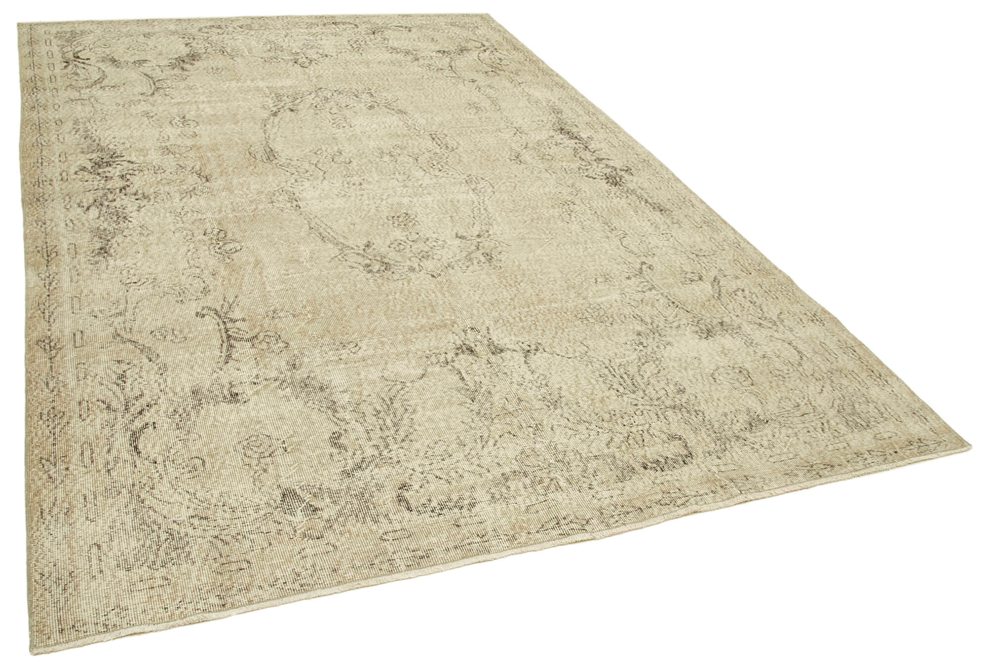 Tapis beige turc antique noué à la main 207 cm x 309 cm