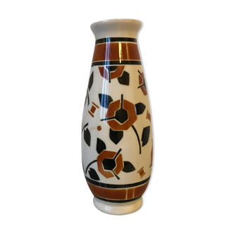 Art deco vase K G Luneville decoration of their stylized