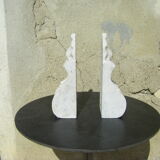 Pair of Carrara marble supports