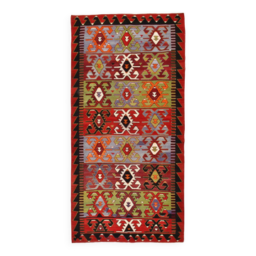 5x11 Colorful Vintage Kilim Rug, Modern Kilim Rug, 158x335Cm,Rare Style Rug
