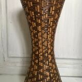 Diabolo vase in braided rattan 40cm