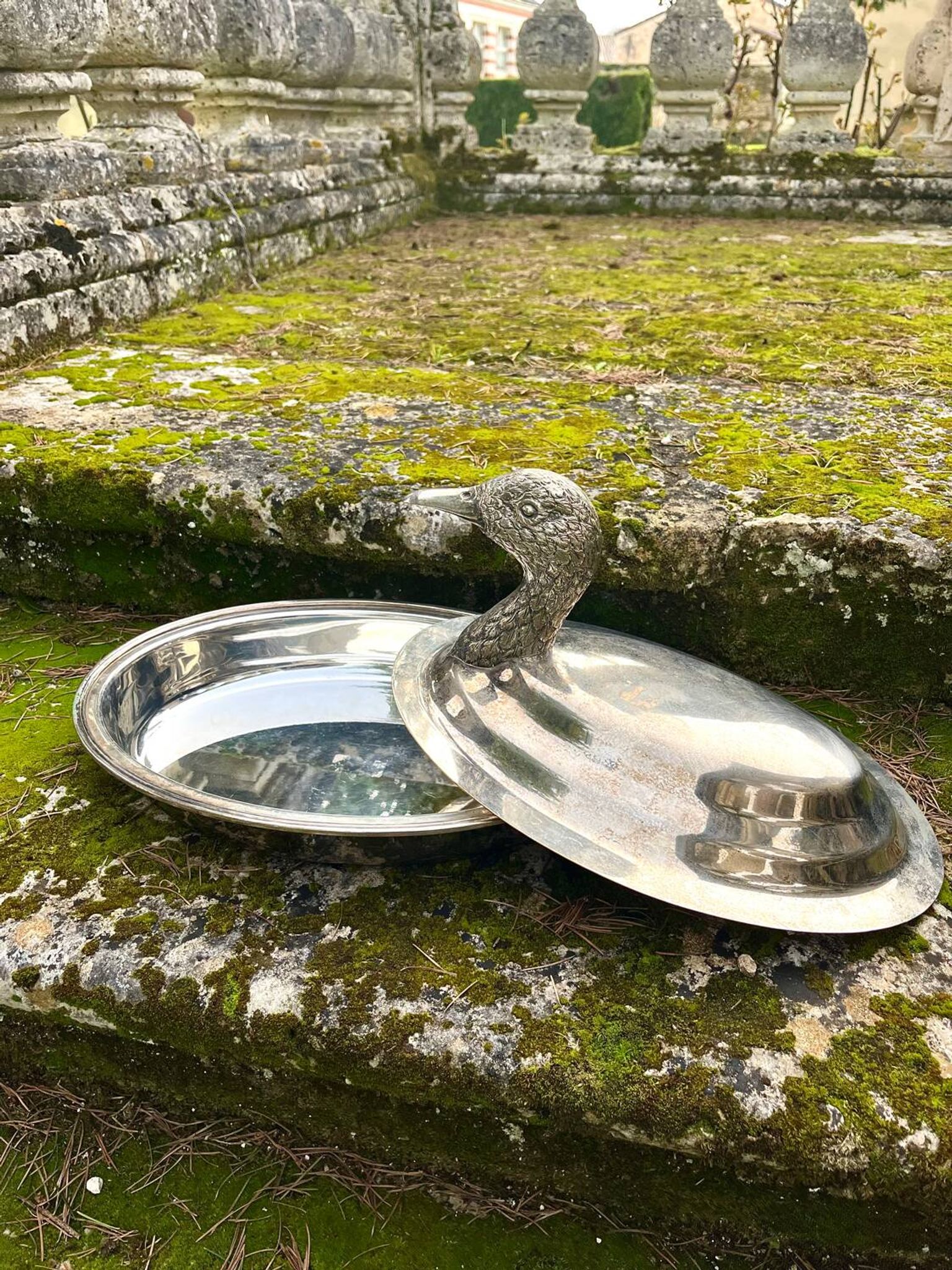 Duck Serving Platter – Vintage French EPNS Silver Plated Game Dish