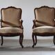 Pair of Vintage Danish Antique 18th century Lounge Chair, style of Louis XV