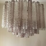 Pink and transparent murano chandelier