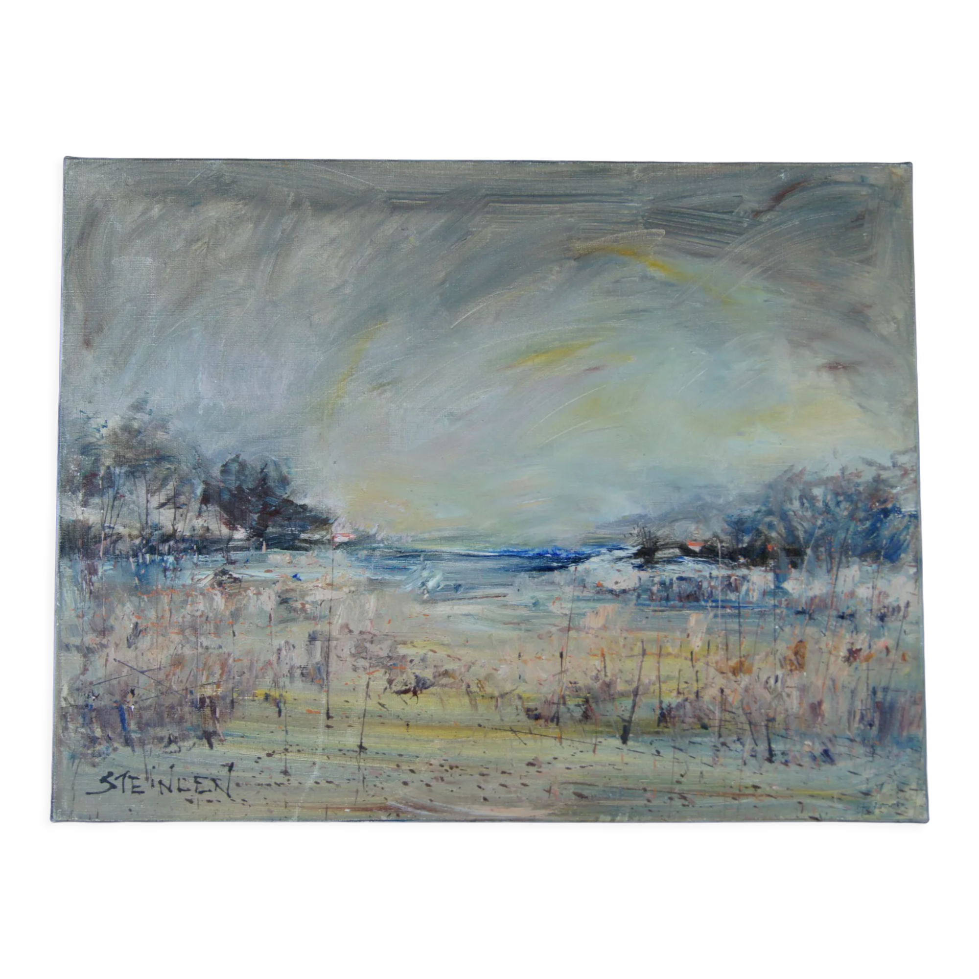 Aimé Daniel Steinlen (1923-1996) "The Sleeping Waters", oil on canvas signed