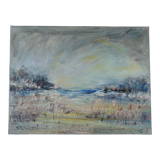 Aimé Daniel Steinlen (1923-1996) "The Sleeping Waters", oil on canvas signed