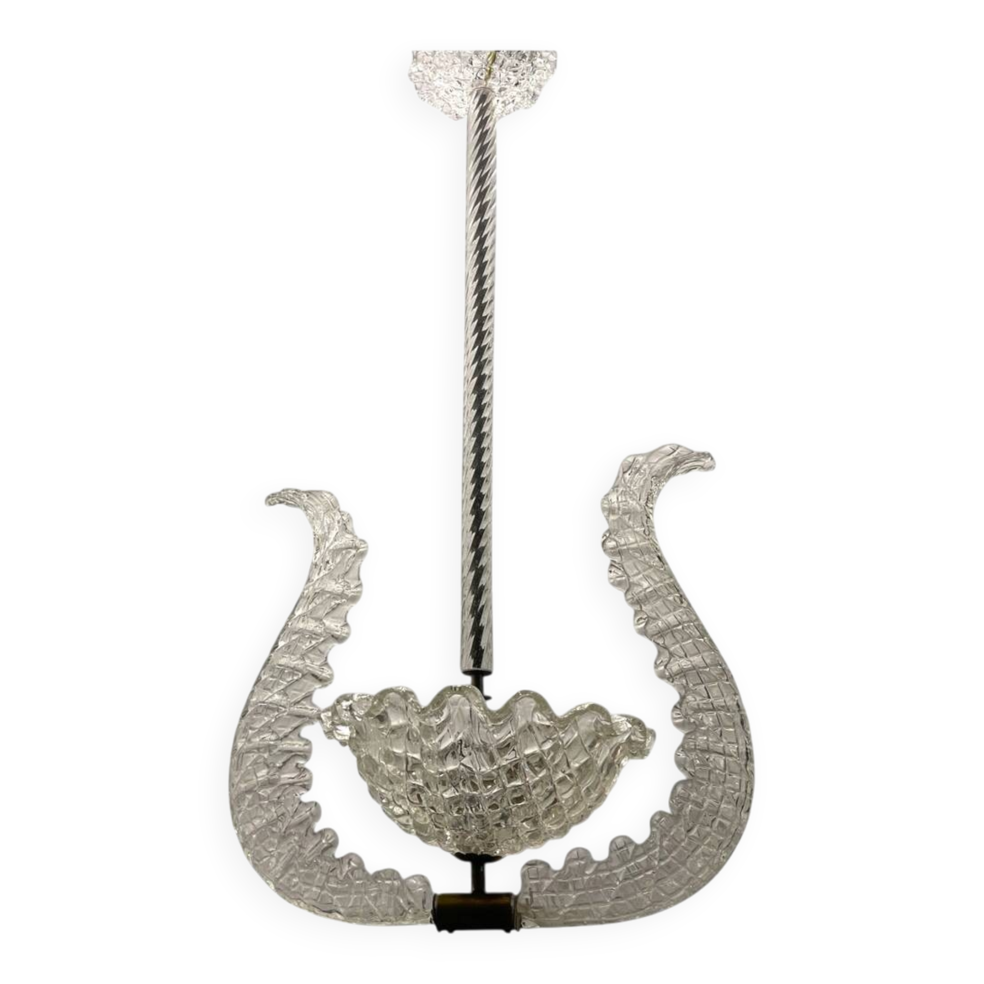 Barovier Murano Glass Pendant Light, Italy, 1940s