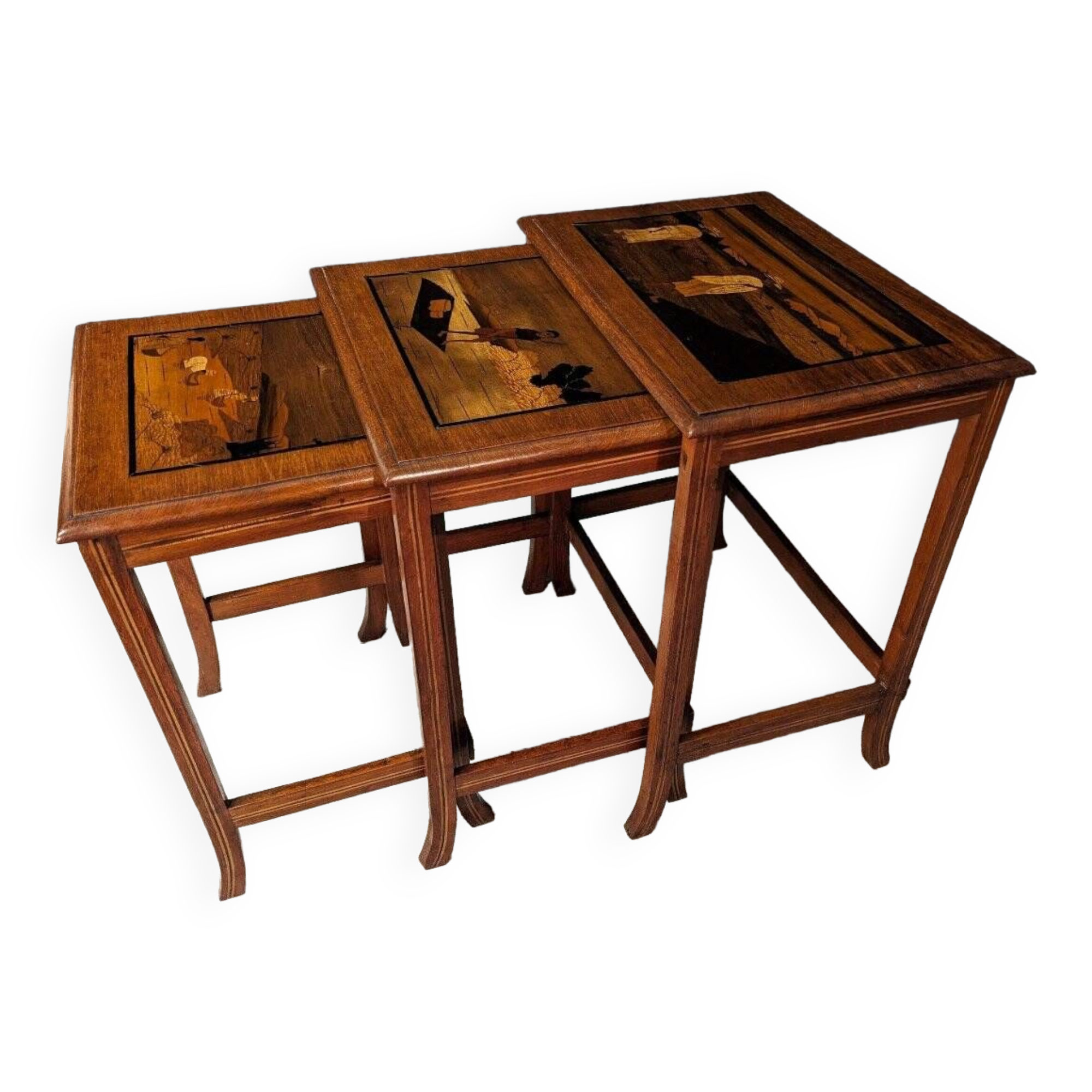 Asian Marquetry Nesting Tables