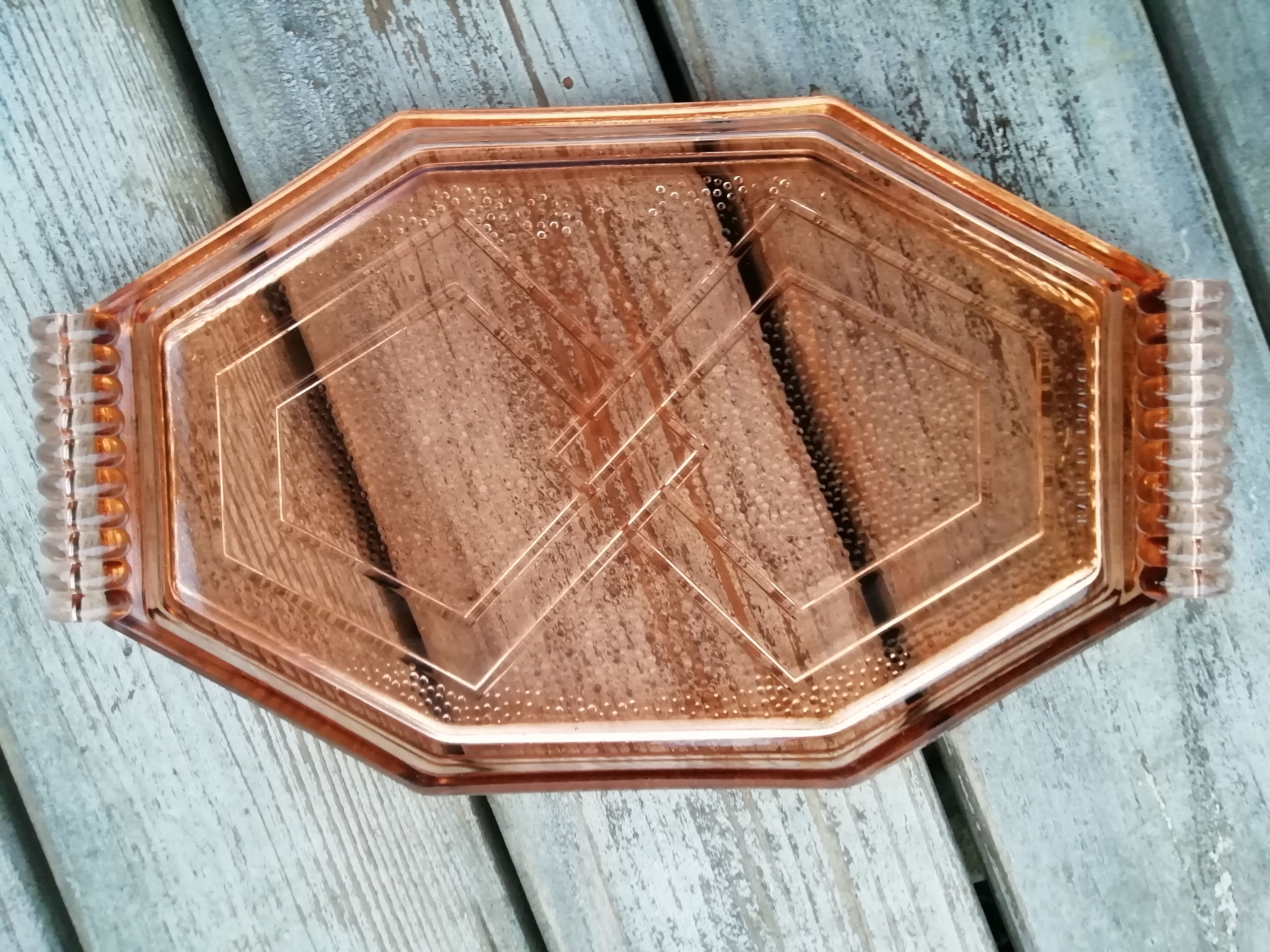 Pink glass dish