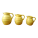 3 Orchies art deco pitchers in yellow ceramic