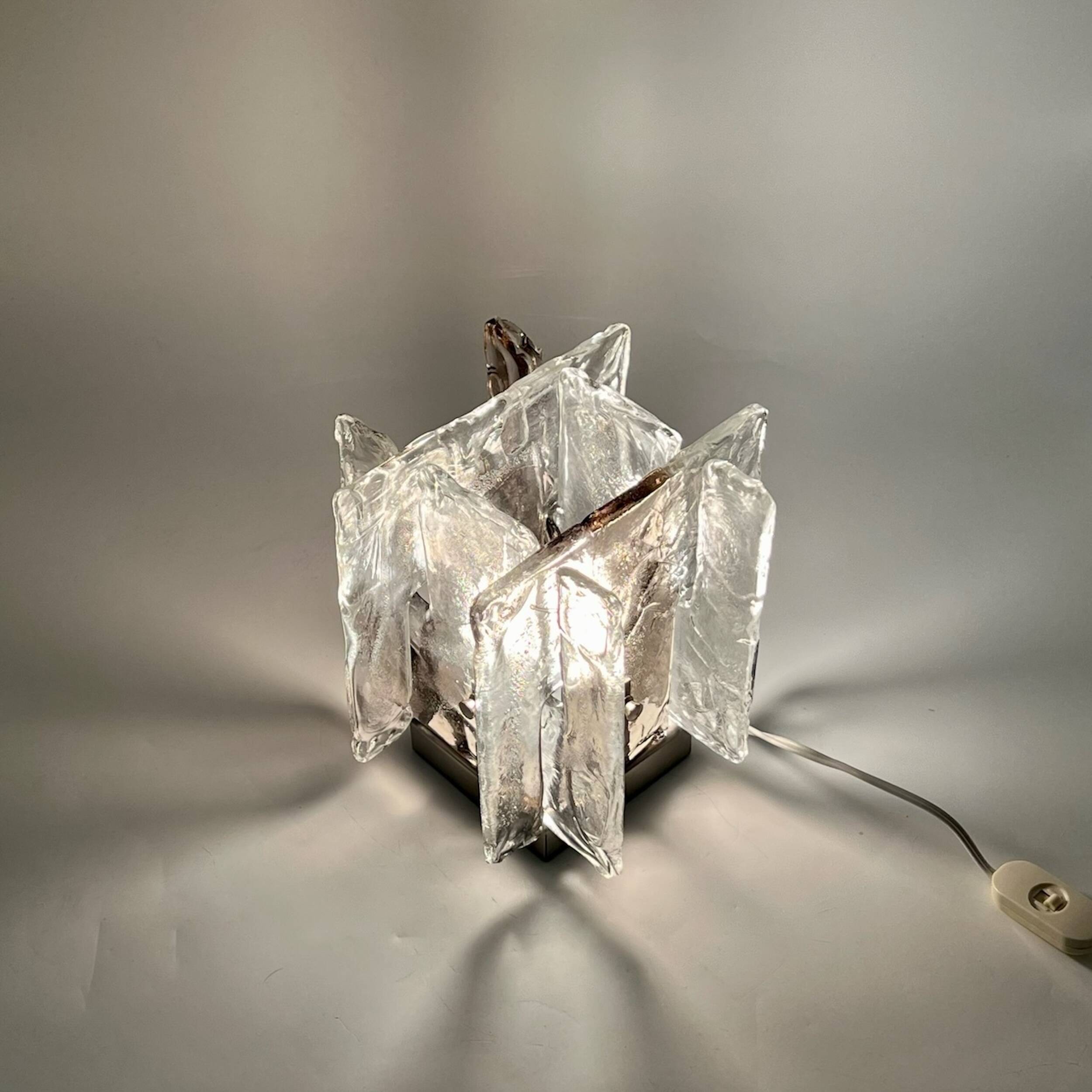 Vintage Murano Table Lamp by Carlo Nason for Mazzega, 1970s