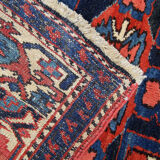 Antique Persian Carpet Handwoven Tribal Deep Red Wool Area Rug- 140x190cm