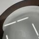 Mid-Century Circular Coffee Table with Wooden Base and Glass Top