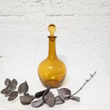 Amber blown glass carafe