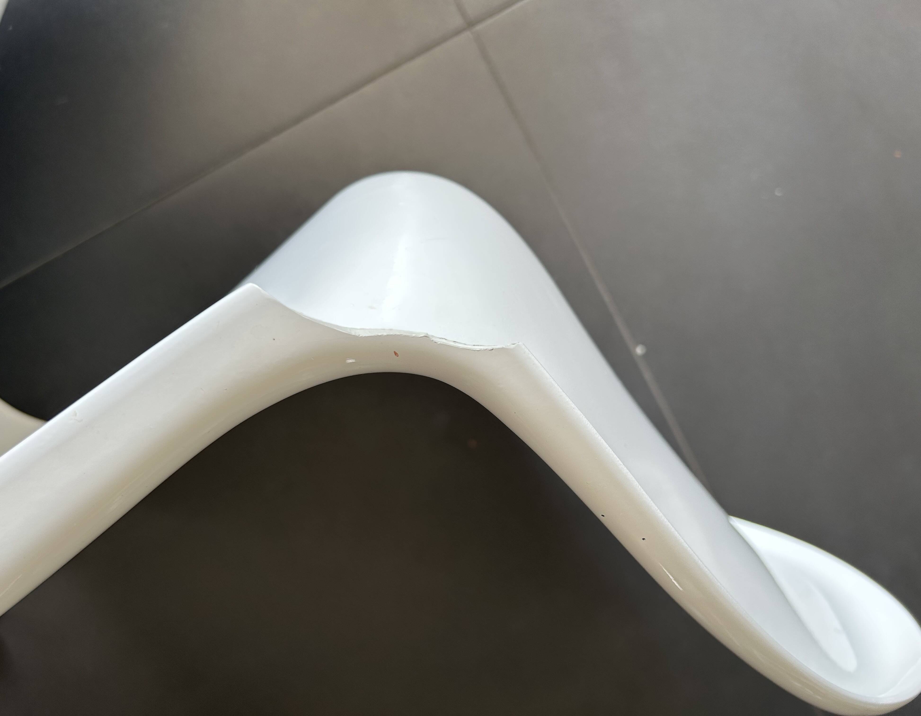 2 junior white Panton reproduction chairs