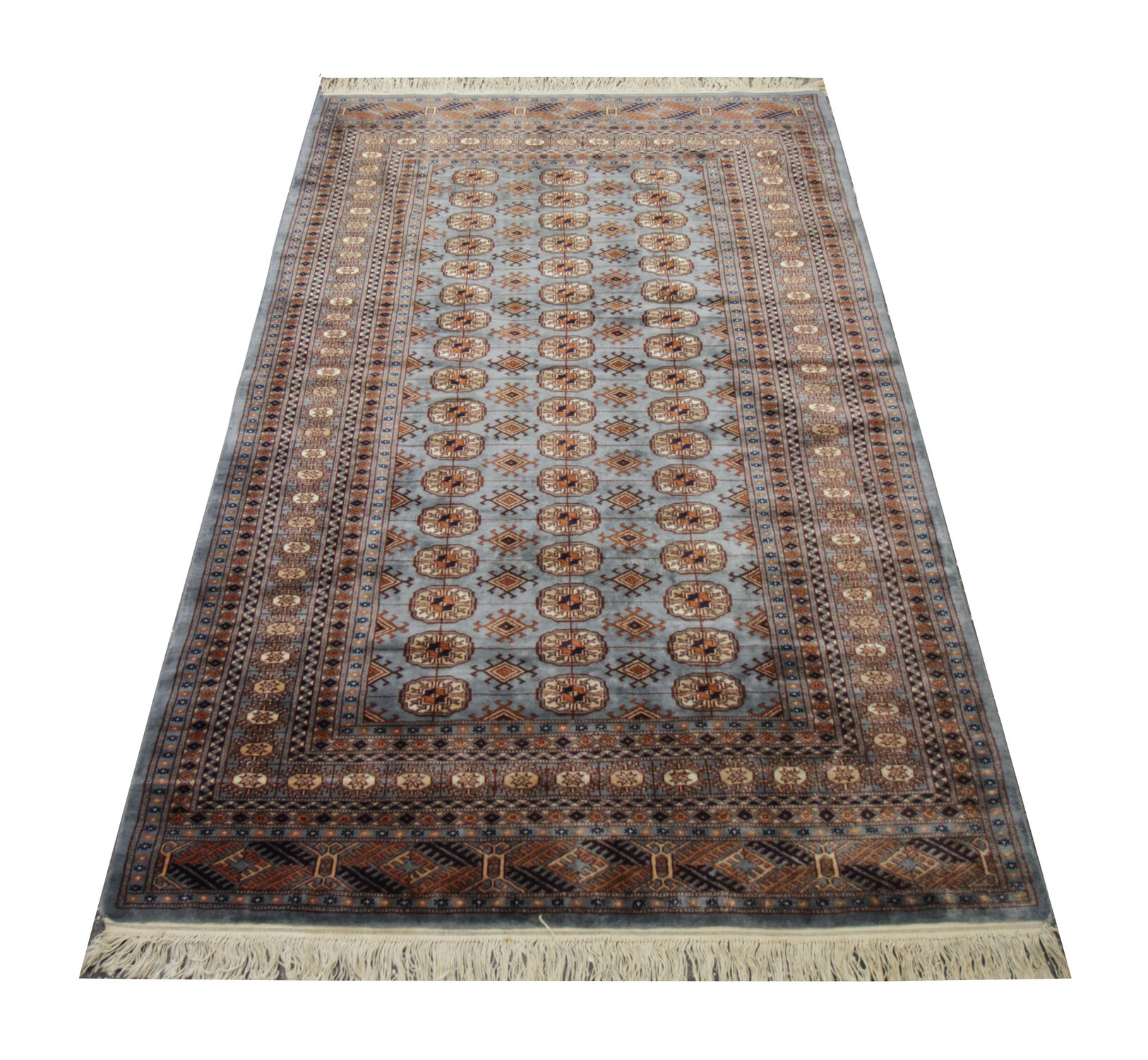Traditional Hand Made Blue Wool Area Rug- 124x180cm
