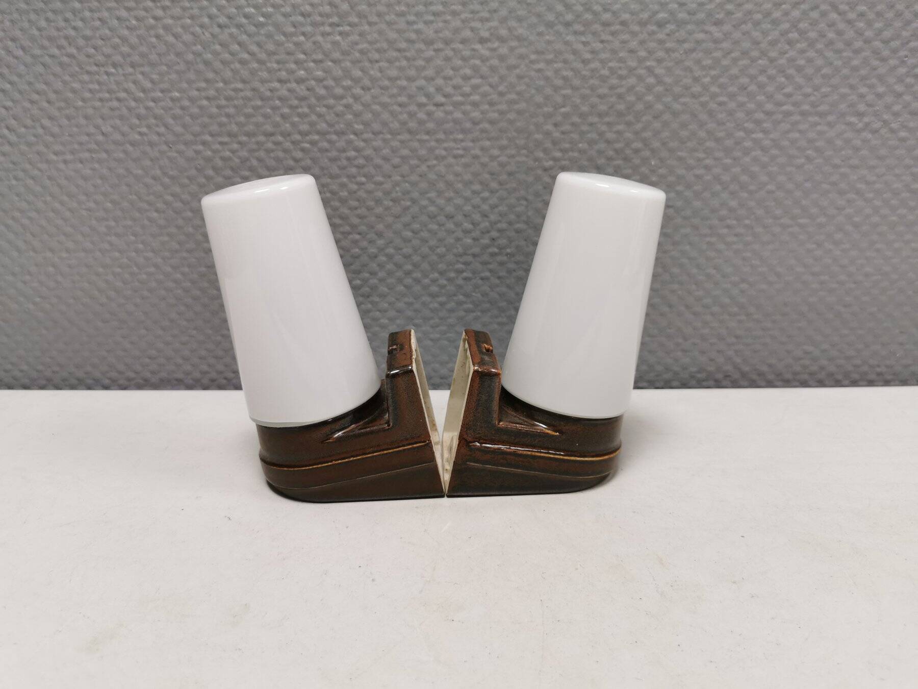 Ceramic bathroom lamp designed by Sigvard Bernadotte for IFÖ Sweden.