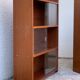 Vintage 1950s teak glass wall library