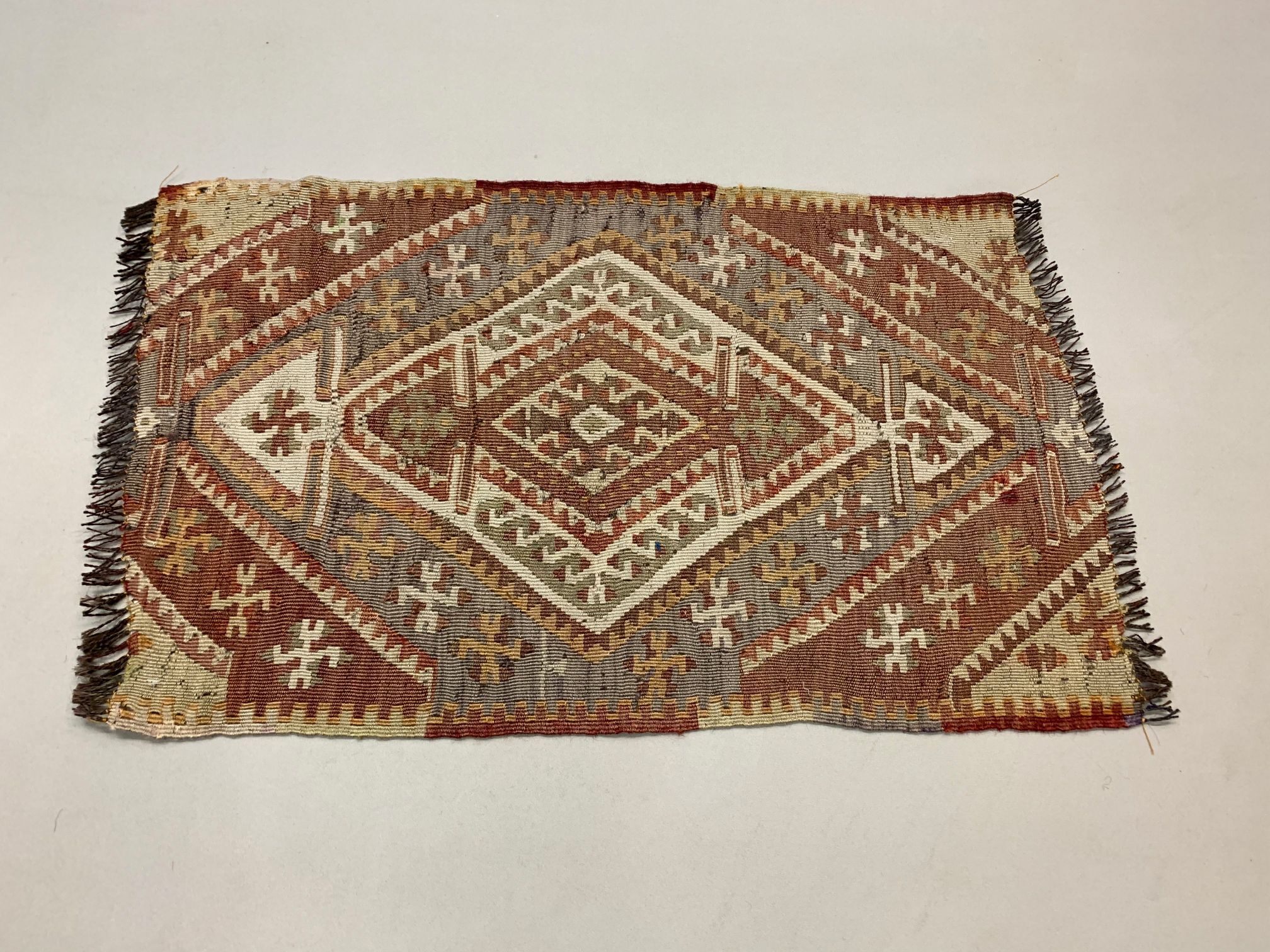 Vintage turkish kilim 78x48 cm shabby wool