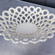 Vintage woven ceramic fruit bowl